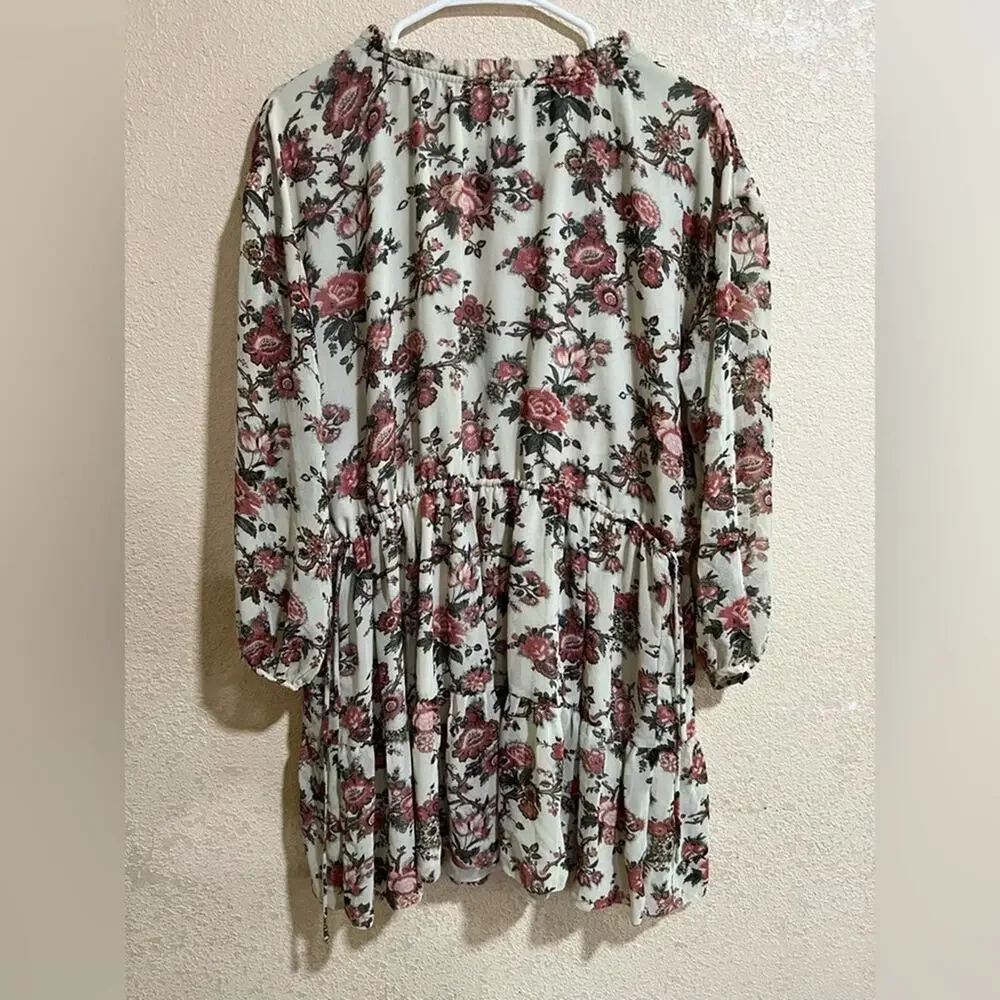 Wilfred Aritzia Lamare floral open back oversized mini dress XXS